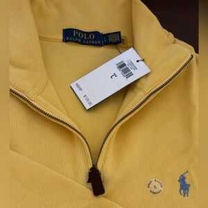 Ralph Lauren Men's Zip-Up Sweater in Yellow 100%cotton